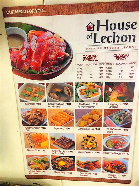house of lechon cebu menu|House of Lechon in Cebu City Menu .